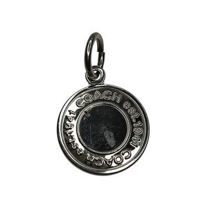 Coach legacy medallion Metallic Silver Round Keychain